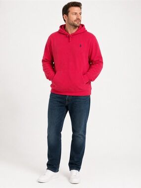 Polo Ralph Lauren Waffle Knit Thermal Hoodie XL Red Cotton Pony Logo